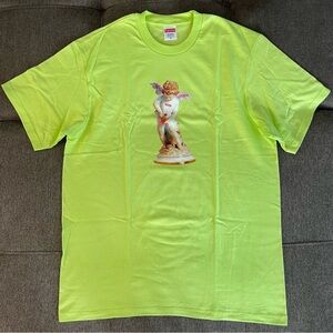 Supreme Neon Green Angel Graphic Tee Supreme Cupid Tee in neon green 100% cotton